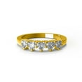 thumbnail image 1 of RKC Five Heart Cut Moissanite Wedding Band Ring 14K Yellow Gold Plated 925 Silver Women's Ring Wt 2 gm Width 2 MM, 1 of 2