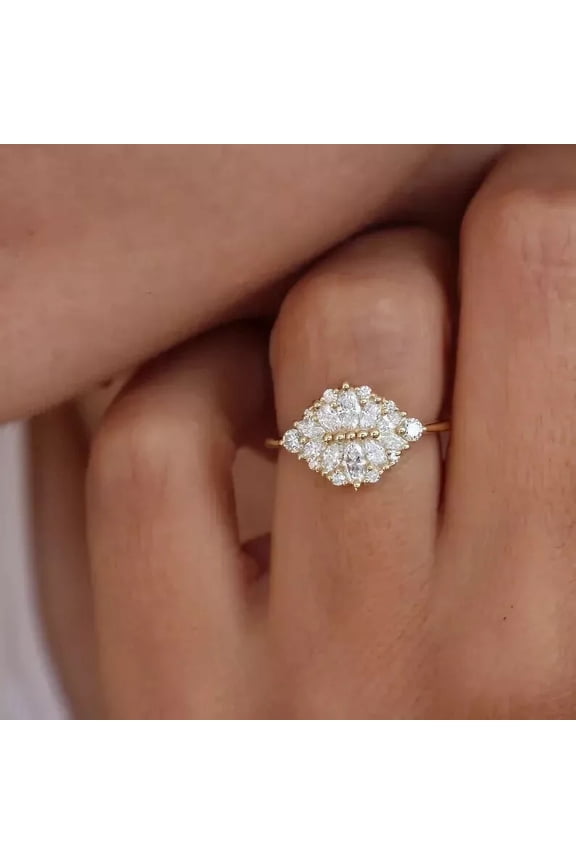 RKC Lab Created Diamond 1.60Ct Men's Lady Liberty Coin Ring 14k Yellow Gold Plated