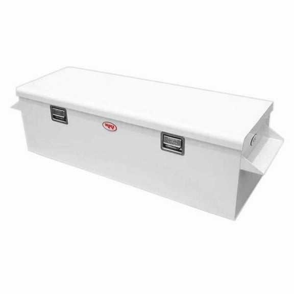 RKI M60-1 Single Lid Steel Chest Tool Box with Floor Mounts for 8 ft. Beds - White