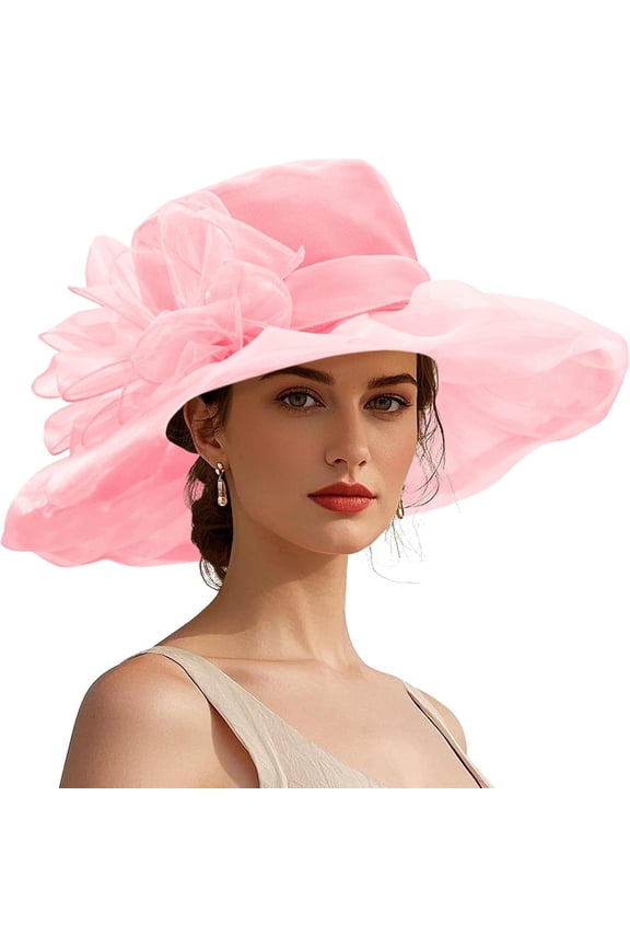 Ken-Tucky Derby Hats for Women Vintage Organza Victorian Church Hats Elegant Fascinator Tea Party Wedding Hat