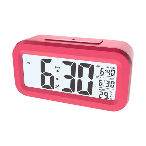 RKSNT Alarm Clocks for Bedrooms Temperature Version Smart Clock, Silent Clock, Electronic Clock, Light Sensing Alarm Clock, Snoozy Student Smart Lcd Alarm Clock