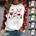 thumbnail image 1 of RKSTN Under $10 Women's Christmas Crewneck Sweatshirts Oversize Christmas Graphic Print Pullover Hoodless Sweatshirt Top Womens Round Neck Long Sleeve Xmas T-Shirt Loose Christmas Print Sweatshirts, 1 of 5