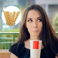 thumbnail image 1 of RKSTN 100Pcs Flexible Disposable Straws, Colorful Plastic Straws Bendy Party Fancy Straws Long Straws Party Decorations, 1 of 8
