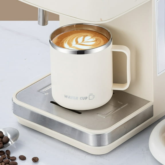 RKSTN 14oz Stainless Steel Lid Travel Mug Coffee Cup, Double-Layer Insulation Leak-Proof Thermal Cup White