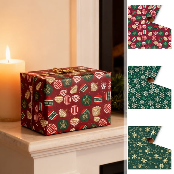 RKSTN 20"x28" Christmas Snowflake Gift Wrapping Paper Design C
