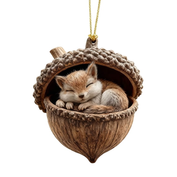 RKSTN 2D Christmas Forest Hazelnut Animals Ornaments, Cute Acrylic Christmas Tree Decorations Indoor, Ideal Christmas Gifts
