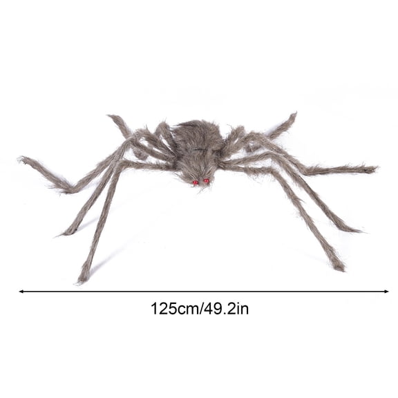 RKSTN 4.92FT Giant Hairy Spiders Halloween Decorations Outdoor Haunted House Props for Yard, Party Virtual Realistic Hairy Spider for Outdoor Party Yard, Black