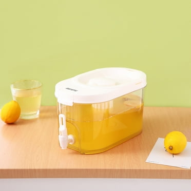 RKSTN 4L Large Capacity Plastic Beverage Dispenser, Drink Dispenser with Tap Ice Lemonade Juice Container with Lid, Fruit Teapot Lemonade Milk Bucket Drink Container Kitchen Gadgets on Clearance