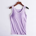 thumbnail image 1 of RKSTN Under $5 Womens Tank Tops With Built-in Padded Bra Fashion Solid Color Crew Neck Sleeveless Comfy Sleepwear Spring Summer Casual Lightweight Nightwear Tops, 1 of 6