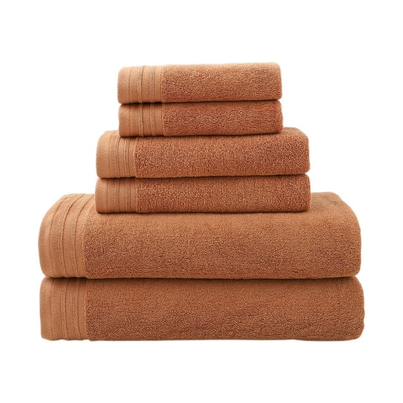 RKSTN 6-Piece Cotton Towel Set, Brown
