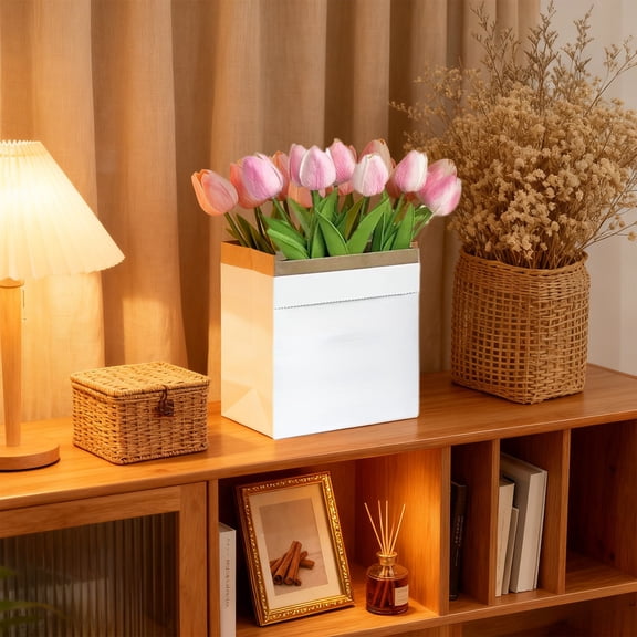 RKSTN 8 PCS Fake Tulips Artificial Flowers PU Faux Flowers for Wedding Floral Arrangement Spring Bouquet Home Party Office Decorations for Mother's Day Valentines Day