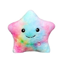 RKSTN 9.5" LED Twinkle Star Soft Plush Throw Pillows Toys Glowing Stuffed Star Light up Pillow Plush for Valentines's Day Brithday Home Decorations(Multicolor)