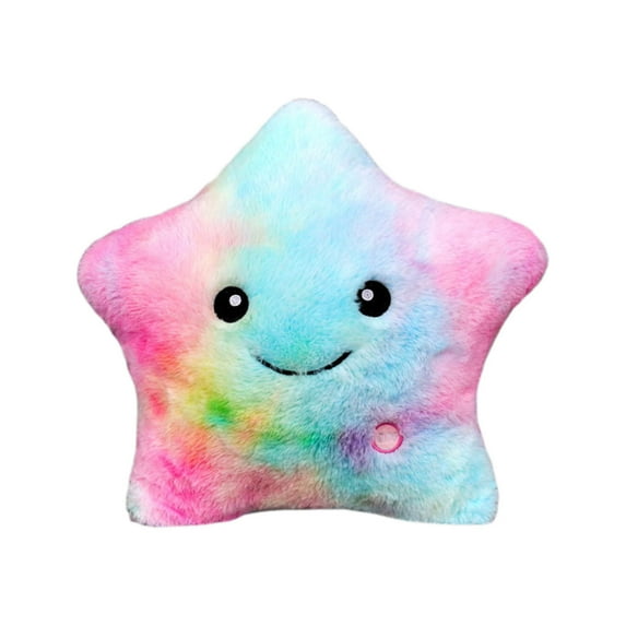 RKSTN 9.5" LED Twinkle Star Soft Plush Throw Pillows Toys Glowing Stuffed Star Light up Pillow Plush for Valentines's Day Brithday Home Decorations(Multicolor)
