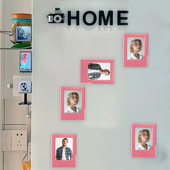 RKSTN Acrylic Fridge Magnetic Frame for Polaroid, 2.56x3.64 In Mini Picture Frames for Fujifilm Instax Mini, Double Sided Photo Refrigerator Magnet Picture Frame, Clear Picture Display Frame