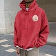 thumbnail image 1 of RKSTN Athletic Hoodies for Men Graphic Simple Floral Print Trendy Relaxed Fit Casual Pullover Long Sleeve Shirts for Men with Front Pocket (Red ,L), 1 of 4