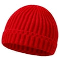 thumbnail image 1 of RKSTN Baby Hats Knit Beanie Solid Color Daily Keep Warm Pull Over Head Covering Comfy Newborn Hat (Red ,0 Months), 1 of 2