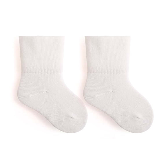 RKSTN Baby Socks Cotton Boys Socks Solid Color Lovely Comfy Crew Socks for Newborns (White ,0 Months)