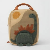 RKSTN Backpack for School Office Supplies Embroidered Sun Long-necked Small Dinosaur Backpack with Embroidery Cartoon Canvas Kindergarten Children's Backpack Lightning Deals of Today on Clearance