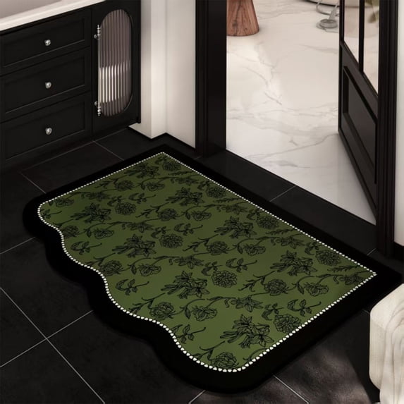 RKSTN Bath Rug Mat, Thick Soft Absorbent Chenille, Quick Dry Microfiber Mats, Rubber Backing Washable Shower Floor Rugs, US Designed Bathroom Bathmat Home Decor Accessories, 16x24inch