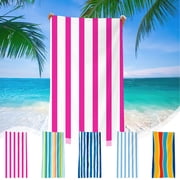 RKSTN Beach Towel Oversized Striped Pool Towel - Quick Dry, Sand Free - Compact and Lightweight for Travel - Beach Blanket Bath Towels for Travel Pool Towel Beach 55x27.5 Inch