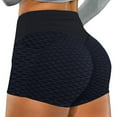 thumbnail image 1 of RKSTN Black High Waist Yoga Shorts for Women Fashionable Elasticity Tummy Control Butt Lifting Running Athletic Shorts Scrunch Butt Versatile Female Booty Shorts, 1 of 2