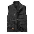 thumbnail image 1 of RKSTN Black Men's Vest Utility Solid Color Sleeveless Work Vest Lightweight Sports Hiking Cargo Wicking Vest Outdoor Zip Up Multi Pockets, 1 of 7
