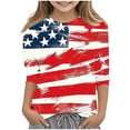 thumbnail image 1 of RKSTN Boys Girls Shirt 3D Realistic Graphic Crewneck 3/4 Sleeve Printed Tee Shirt 4th Of July Graphic Tee Tops For 2-10 Years Blouse, 1 of 5