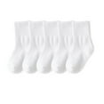 thumbnail image 1 of RKSTN Boys Socks Cotton Crew Socks 5 Pack Moisture Wicking Odor Resistant Properties Girls Athletic Socks(White ,3 Years), 1 of 9