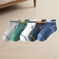 thumbnail image 1 of RKSTN Boys Socks Cotton Ankle Running Socks Color Block 5 Pack Comfy Athletic Socks (Gray ,9 Years）, 1 of 3