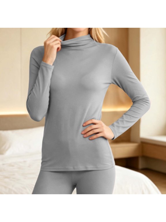 Built in Bra Tops for Women Long Sleeve Solid Color Mock Neck Stretchy Comfy Loungewear Fitted Shirts for Women (Gray ,XL)