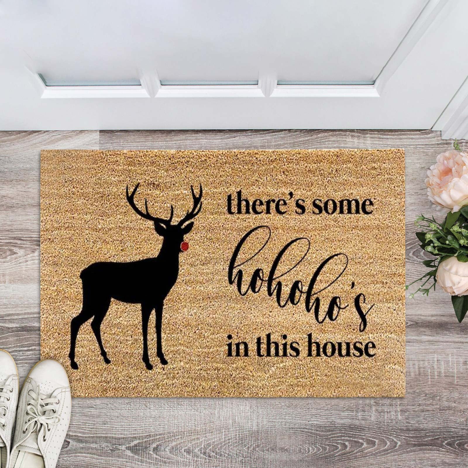 RKSTN Christmas Door Mat Outdoor Mat for Front Door Merry