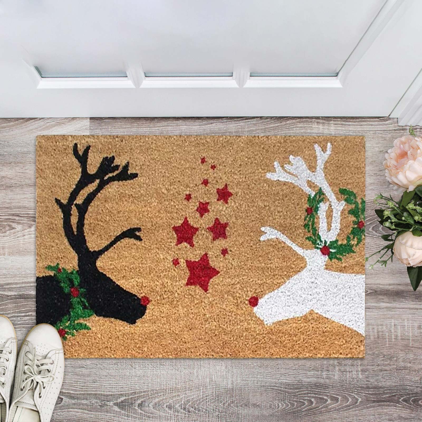 RKSTN Christmas Door Mat Outdoor Mat for Front Door Merry