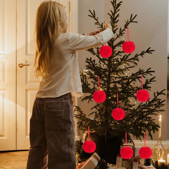 RKSTN Christmas Ornaments Christmas Green Plush Ball 3.15in Christmas Ball Decorative Christmas Tree Interior Fireplace Decorative B