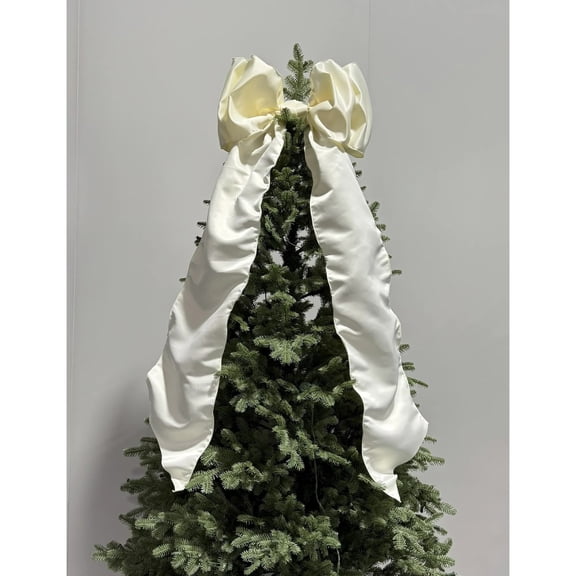 RKSTN Christmas Tree Santa Hat Bow Ribbons & Ornaments - Festive Xmas Tree Decor, Holiday Hanging Accessories (B)