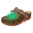 thumbnail image 1 of RKSTN Clogs for Women Openwork Platform Sandals Women Wedge Plus Size Slip on Breathable Closed Toe Summer Casual Sandals Women （Brown ,5.5), 1 of 4