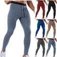 thumbnail image 1 of RKSTN Compression Pants Men Elastic Drawstring Athletic Yoga Sports Leggings with Pockets for Sports Workout, 1 of 8
