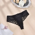 thumbnail image 1 of RKSTN Cotton Underwear for Women Plus Size Lace Seamless Thongs for Women Mid Waist Solid Color Comfortable Versatile Vacation Beach Bikini Underwear for Women (Black ,XXL), 1 of 1