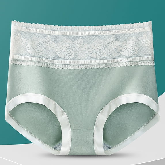 RKSTN Cotton Underwear for Women Tummy Control Underwear Mid Rise Stretchy Breathable Butt Lifting Patchwork Lace Panties