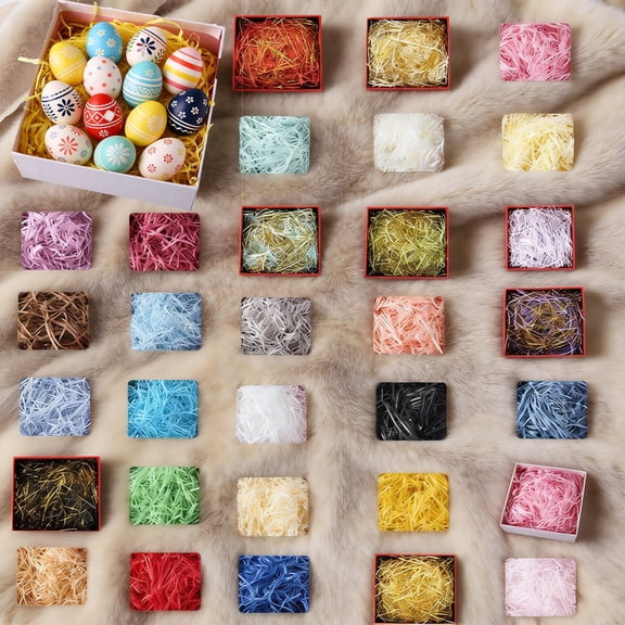 RKSTN Crinkle Cut Paper Filler Grass Cushion Shredded Paper Streamer for Christmas Wedding Birthday Valentines Day Gifts Boxes Baskets Filler Decoration 3.53oz Yellow