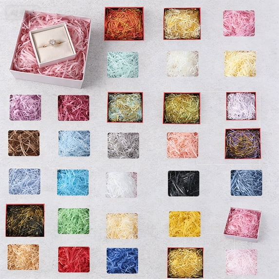 RKSTN Crinkle Cut Paper Filler Grass Cushion Shredded Paper Streamer for Christmas Wedding Birthday Valentines Day Gifts Boxes Baskets Filler Decoration 3.53oz Pink