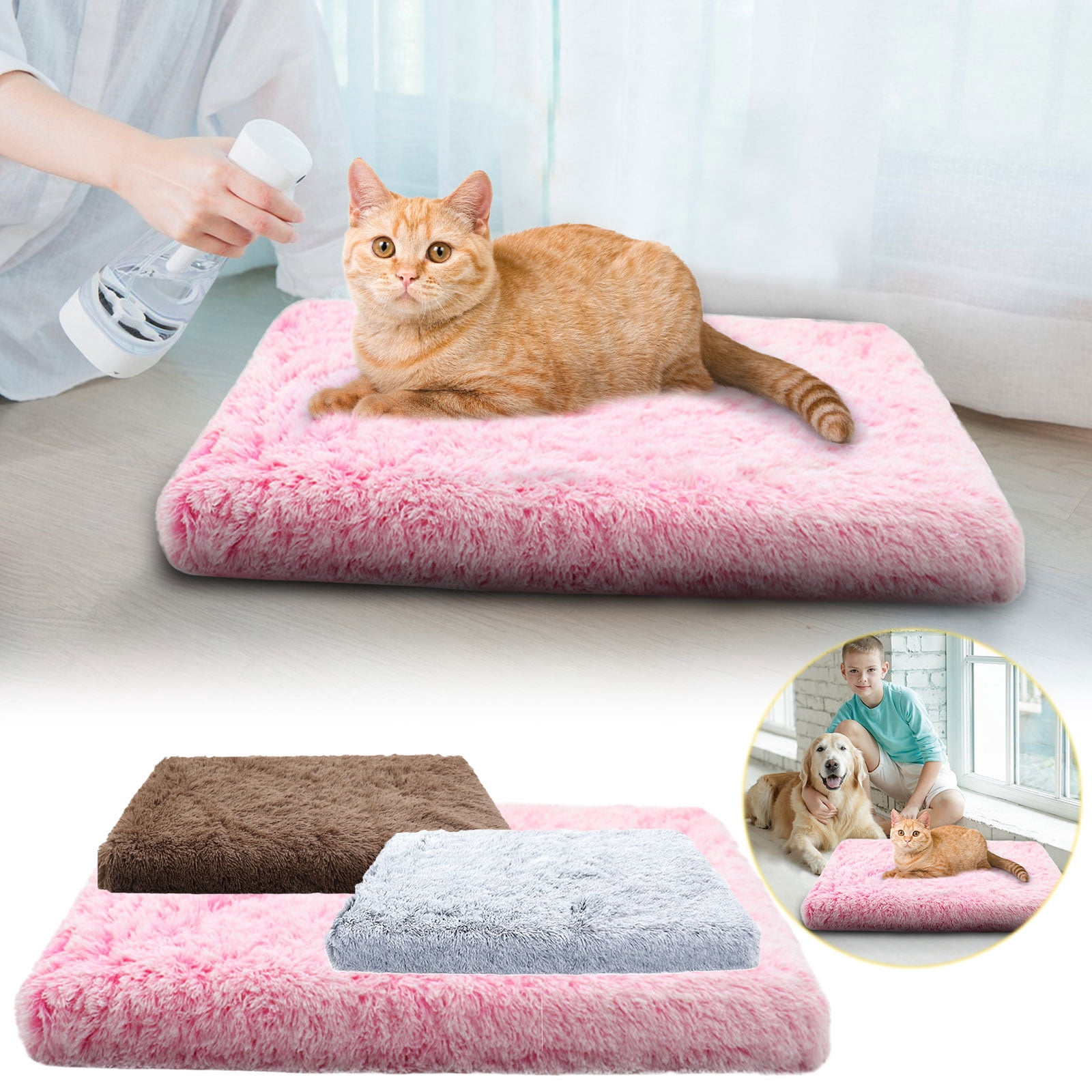 RKSTN Dog Bed Medium Size Dogs, Waterproof Pet Bed with Removable Washable Cover, Comfort Pet Couch Sofa, Pets Bed with Nonskid Bottom, Pink, 29"