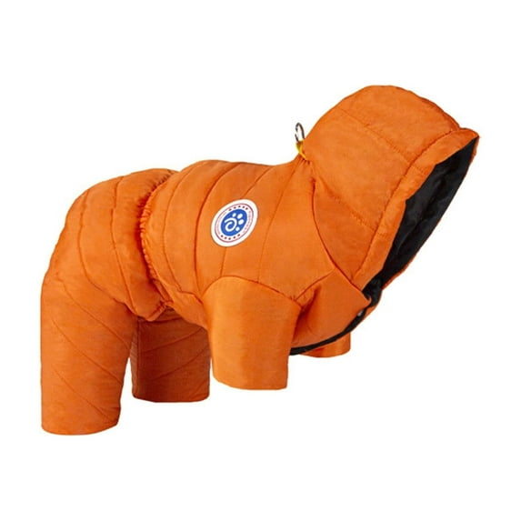 RKSTN Dog Coats for Small Dogs, Waterproof Dog Winter Jacket with Harness Built in Puppy Cold Weather Coats Reflective Pet Vest with Zipper Warm Fleece Dogs Snowsuit Windproof Orange S