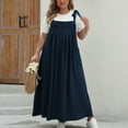 thumbnail image 1 of RKSTN Dresses for Women Bib Overall Jumper Dress Plus Size Solid Color Square Neck Adjustable Straps Casual Suspender Pinafore Summer Maxi Dress with Pockets, 1 of 3