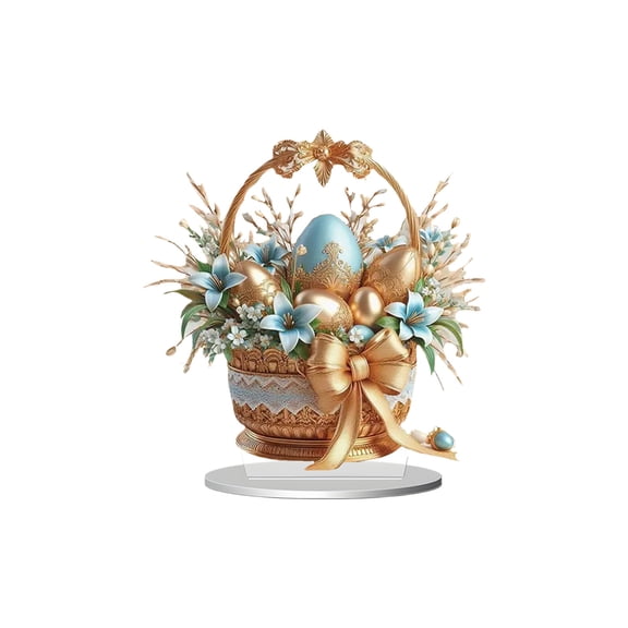 RKSTN Easter Decorations Eggs Bunny, 2D Tabletop Centerpiece, Decor Bunny Figurine for Home Room Table Office Party (Happy Easter)