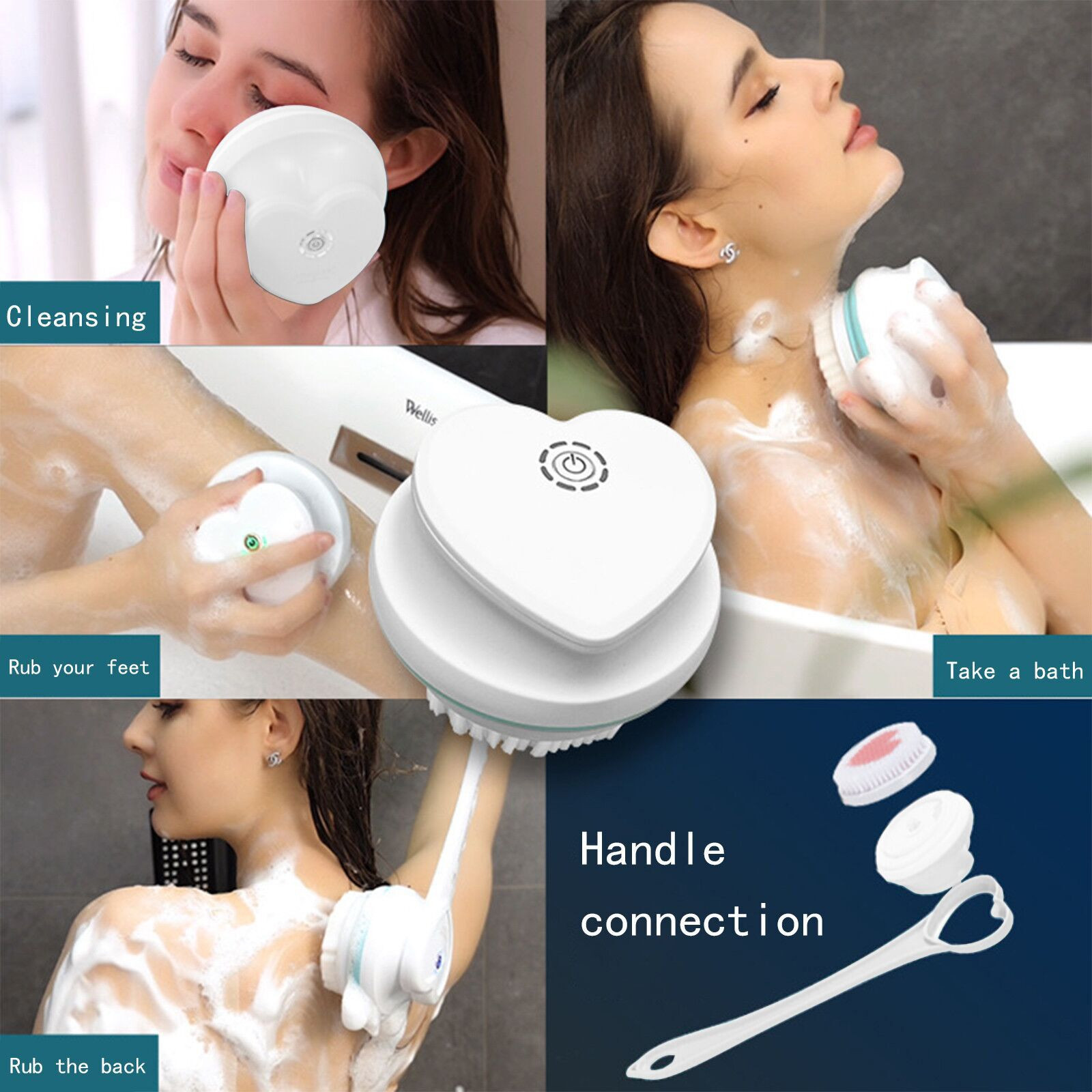 RKSTN Electric Body Brush for Exfoliating and Massage, Electric Bath ...
