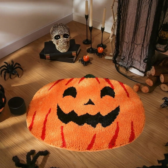 RKSTN Fall Thanksgiving Kitchen Rugs, Washable Pumpkins Maple Door Mat for Autumn Harvest Thanksgiving Home Decor, Soft Non-Slip Carpet for Hallway Bedroom Bathroom Entryway, 15.75x23.62"