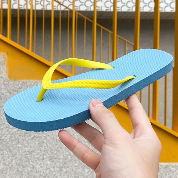 RKSTN Flip Flops Women Trendy Color Block Round Toe Open Toe Soft Sole Breathable Durable Summer Casual Beach Slippers