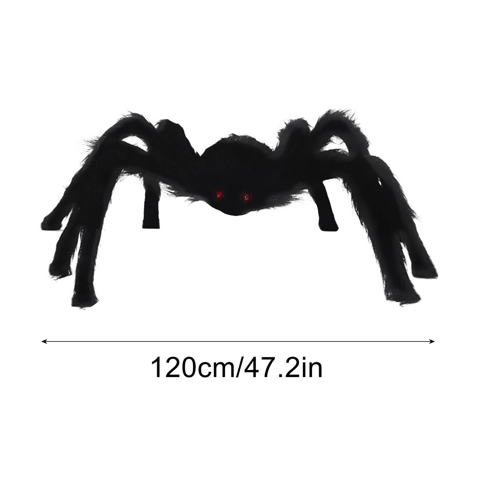 FAMTKT Giant Spider Halloween Decorations 47 inch 120cm Large Hairy Fake Spider Props, Scary Halloween Spider Decoration Outdoor Indoor House Party Yard on Clearance