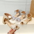 thumbnail image 1 of RKSTN Girls Dress Sandals Rhinestone Pumps Chunky Block Heel Pointed Toe Ankle Strap Slingback French Style Summer Party Shoes for 4-12 Years, 1 of 10