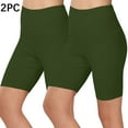 thumbnail image 1 of RKSTN Green Biker Shorts for Women Solid Color Stylish High Waist Stretch Casual Comfortable 5 Inseam 2PC Yoga Slip Shorts for Running Athletic Workout, 1 of 9